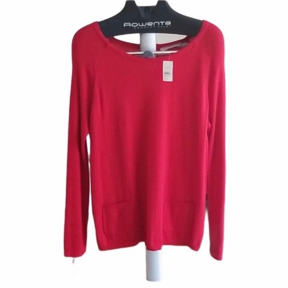 NWT loft patch pocket ribbed sleeve sweater - Picture 1 of 8